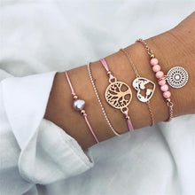 Load image into Gallery viewer, Boho Rose Map Bracelets &amp; Bangles for Women Bohemian Round Beaded Charm Bracelet Set Fashion Multilayer Accessories 2019 Bijoux