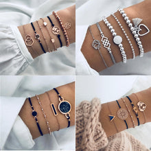 Load image into Gallery viewer, Boho Rose Map Bracelets &amp; Bangles for Women Bohemian Round Beaded Charm Bracelet Set Fashion Multilayer Accessories 2019 Bijoux