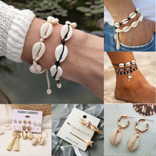 Load image into Gallery viewer, IF ME 2019 Ins Shell Bracelet for Women Femme Adjustable White Rope Seashell Bracelet Leg Ankle Bracelets Beach Jewelry